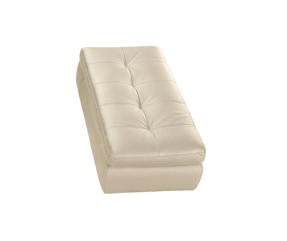 J&M Furniture 397 Italian Leather Ottoman in Beige Color