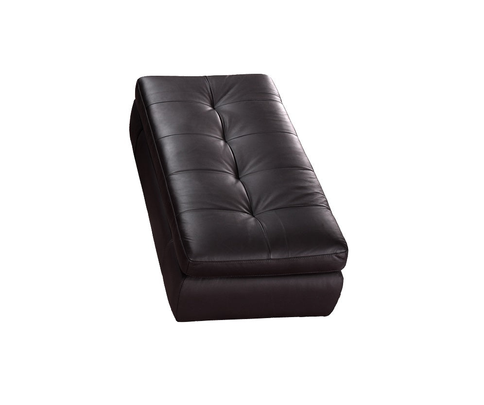 J&M Furniture 397 Italian Leather Ottoman in Chocolate Color