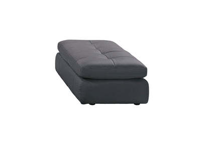 J&M Furniture 397 Italian Leather Ottoman in Grey Color