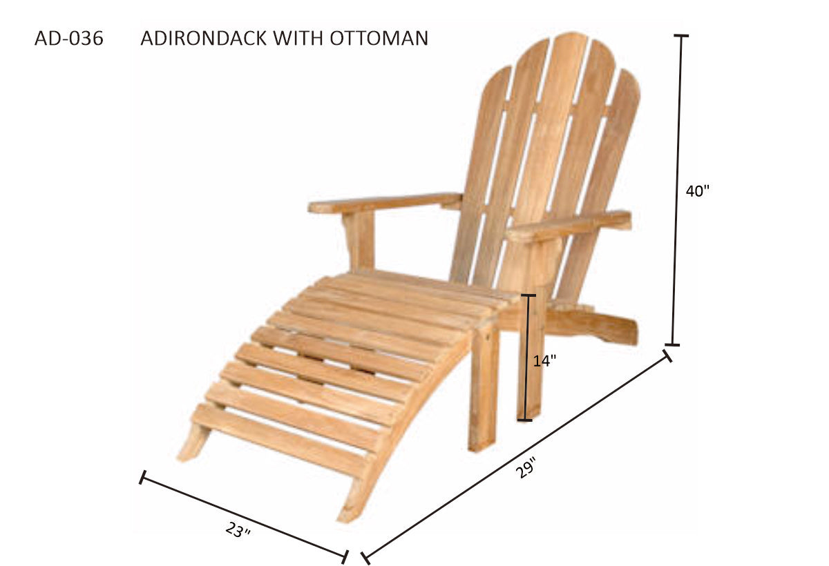 Anderson Teak Adirondack With Ottoman