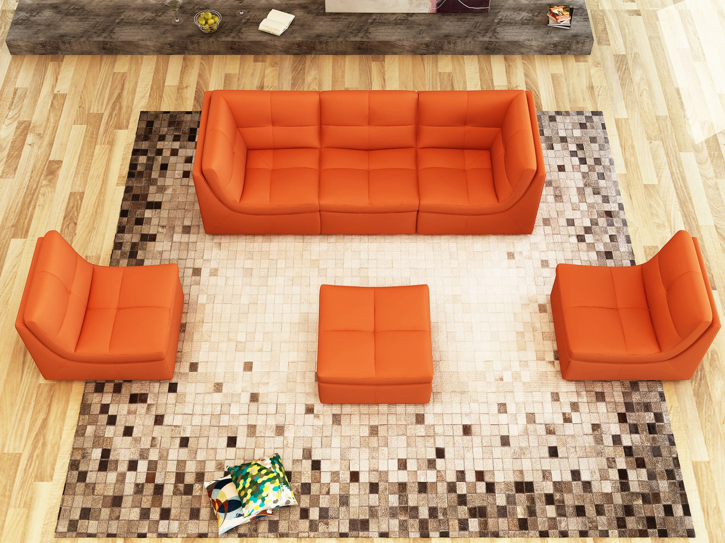 J&M Furniture Lego 6 Pc Set in Pumpkin