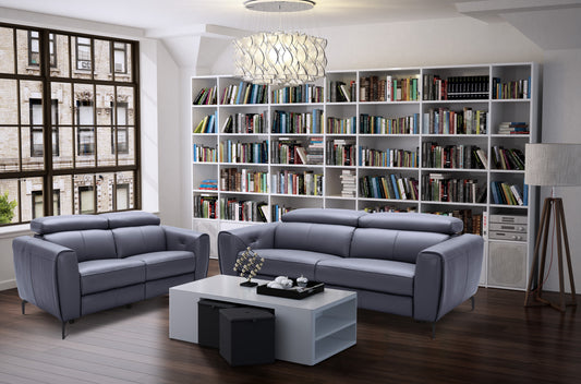 J&M Furniture Lorenzo Sofa in Blue Grey