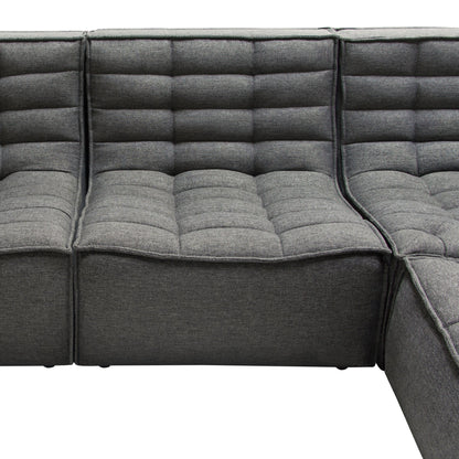 Marshall 5PC Corner Modular Sectional w/ Scooped Seat in Grey Fabric by Diamond Sofa