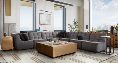 Marshall Scooped Seat Armless Chair in Grey Fabric by Diamond Sofa