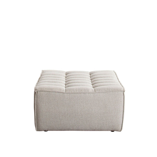Marshall Scooped Seat Ottoman in Sand Fabric by Diamond Sofa