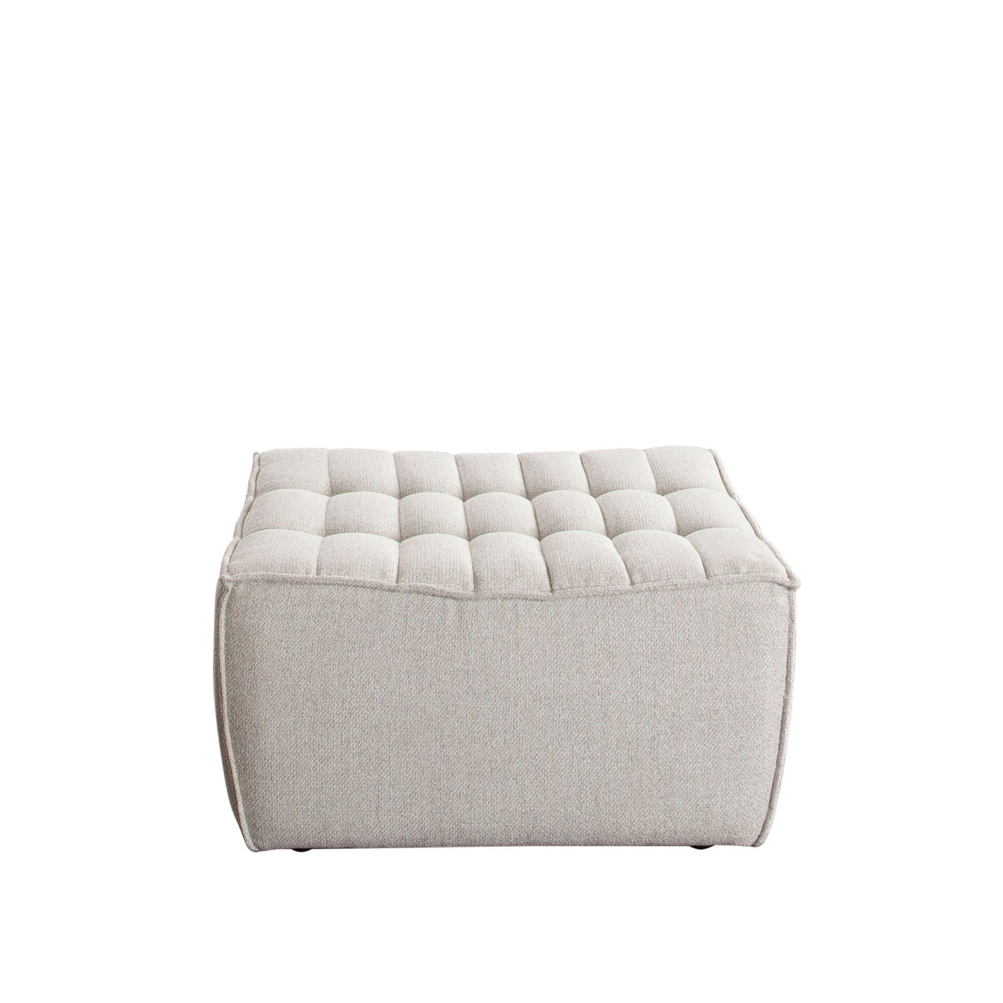 Marshall Scooped Seat Ottoman in Sand Fabric by Diamond Sofa