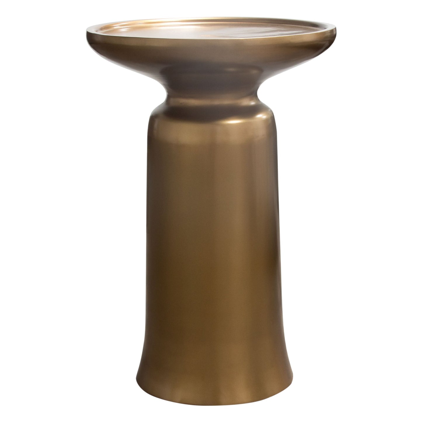 Mesa Round Pedestal Accent Table w/ Casted Aluminum Base in Gold Finish by Diamond Sofa
