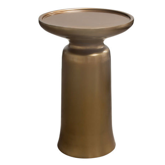 Mesa Round Pedestal Accent Table w/ Casted Aluminum Base in Gold Finish by Diamond Sofa