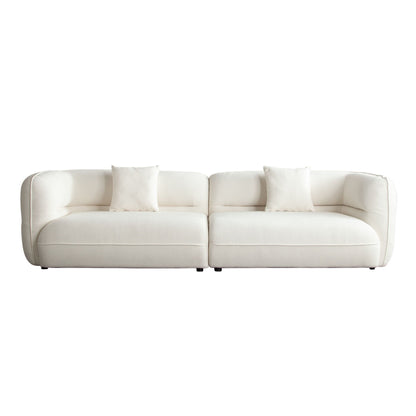 Micah 2PC Sofa in Elite Ivory Polyester Fabric by Diamond Sofa