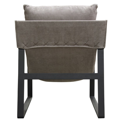Miller Sling Accent Chair in Grey Fabric w/ Black Powder Coated Metal Frame by Diamond Sofa