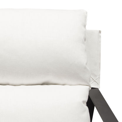 Miller Sling Accent Chair in White Linen Fabric w/ Black Powder Coated Metal Frame by Diamond Sofa