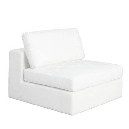 Muse Armless Chair in Mist White Performance Fabric by Diamond Sofa