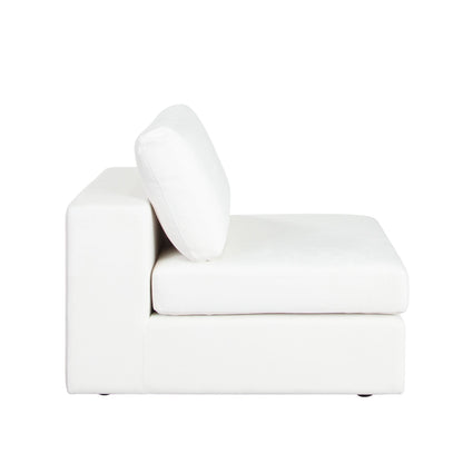 Muse Armless Chair in Mist White Performance Fabric by Diamond Sofa
