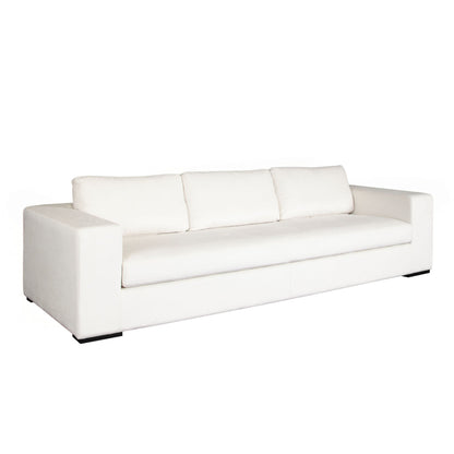 Muse Sofa in Mist White Performance Fabric w/ (4) Black Accent Pillows by Diamond Sofa