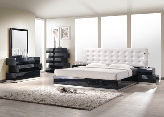 J&M Furniture Milan Dresser & Mirror in Black