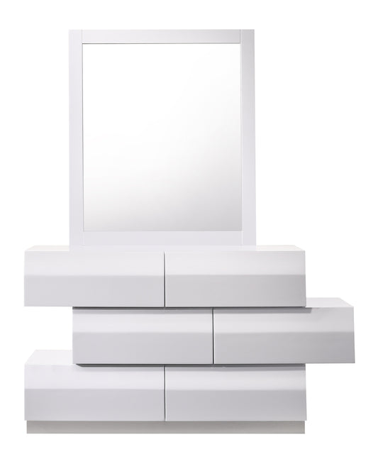 J&M Furniture Milan Dresser & Mirror in White