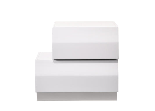 J&M Furniture Milan Left Facing Night Stand in White