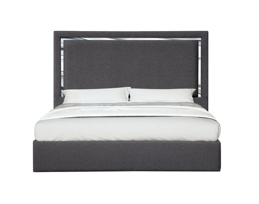 J&M Furniture Monet King Bed in Charcoal