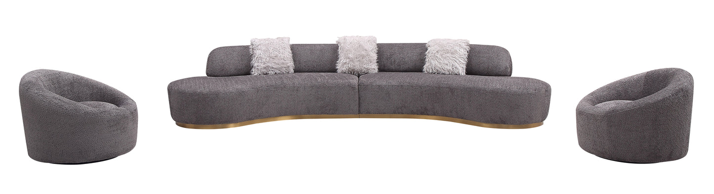 J&M Furniture Moon Sectional in Dark Grey