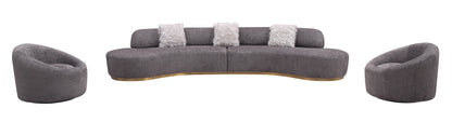 J&M Furniture Moon Sectional in Dark Grey