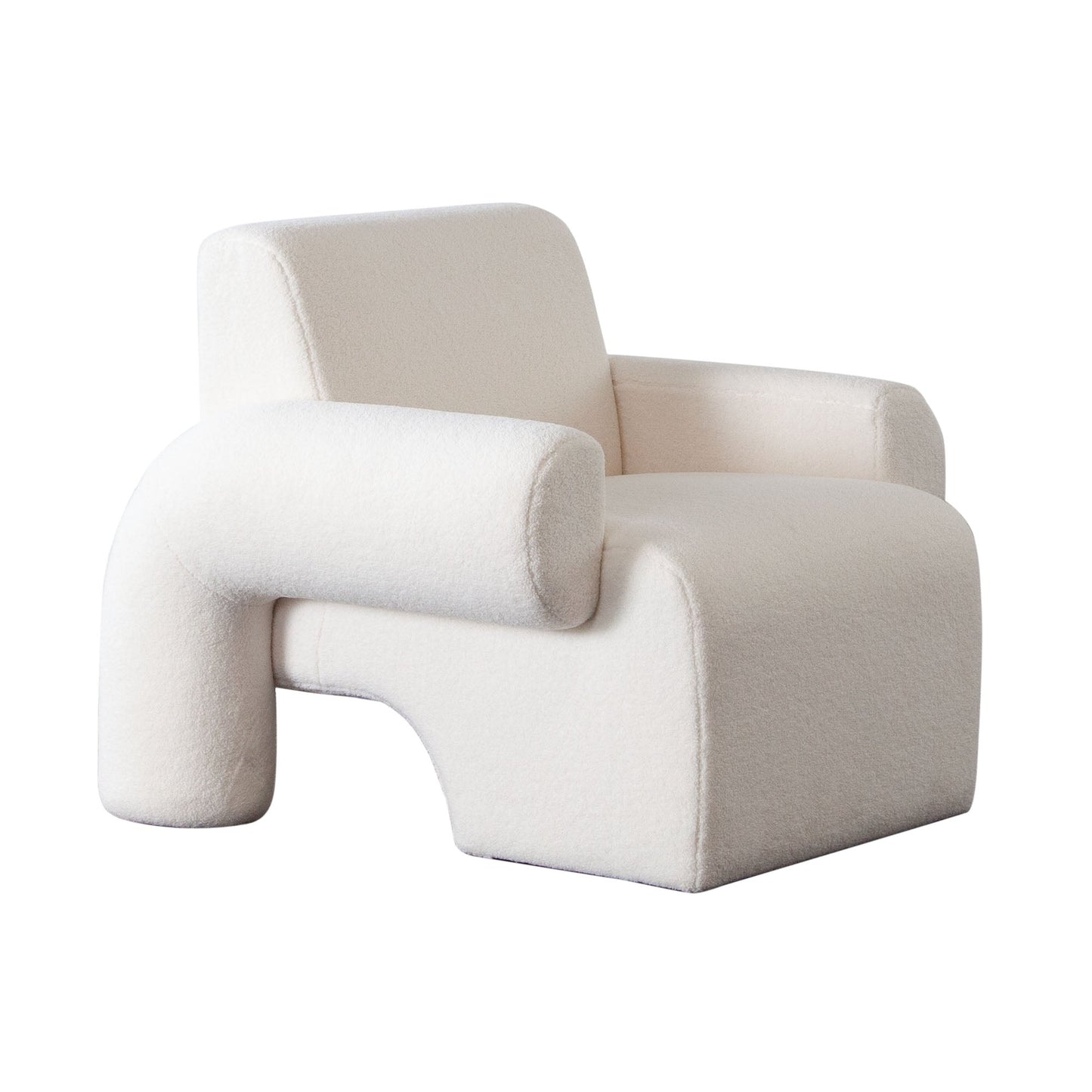 Noa Accent Chair in Ivory Sherpa Fabric by Diamond Sofa