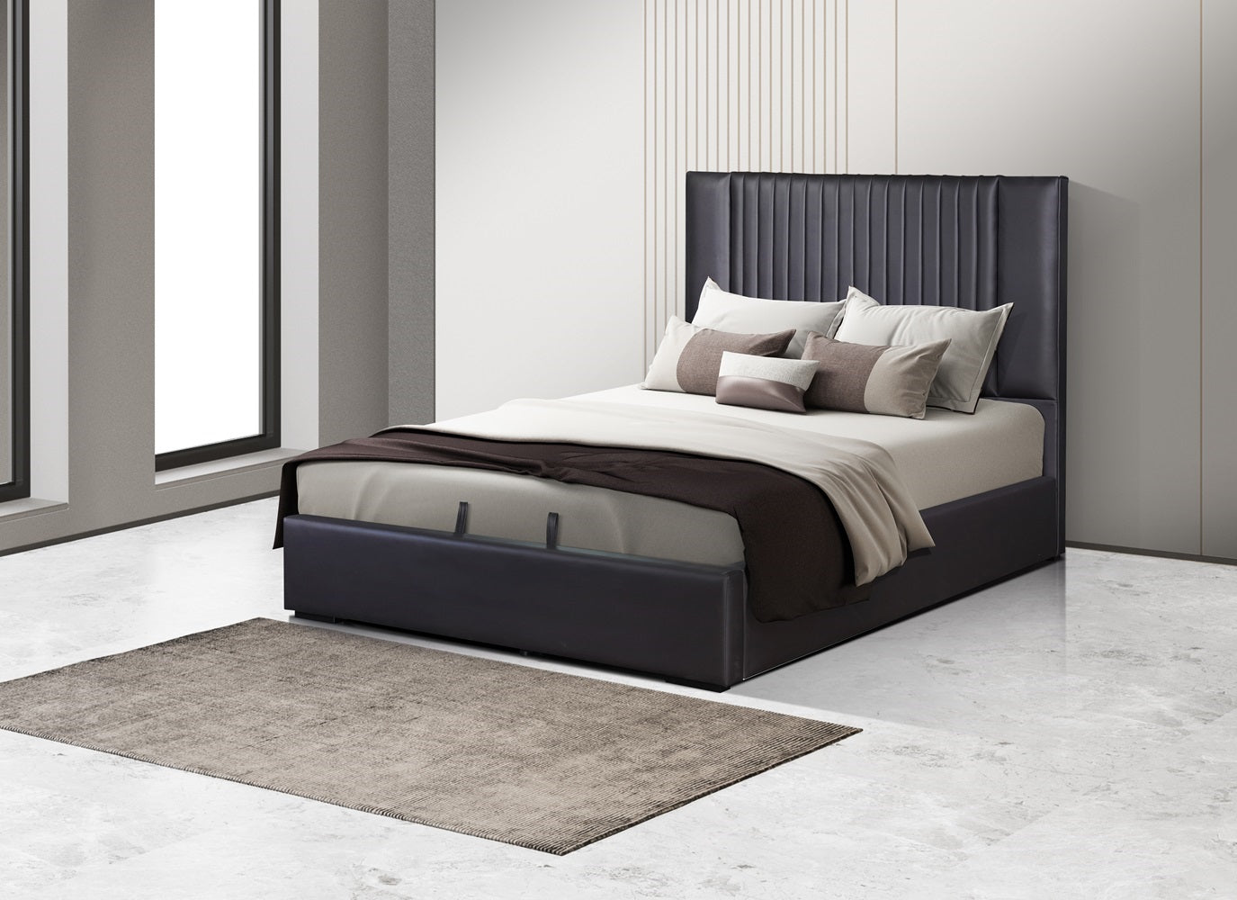 J&M Furniture Nara King Storage Dark Brown