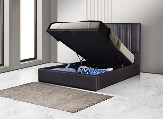 J&M Furniture Nara King Storage Dark Brown