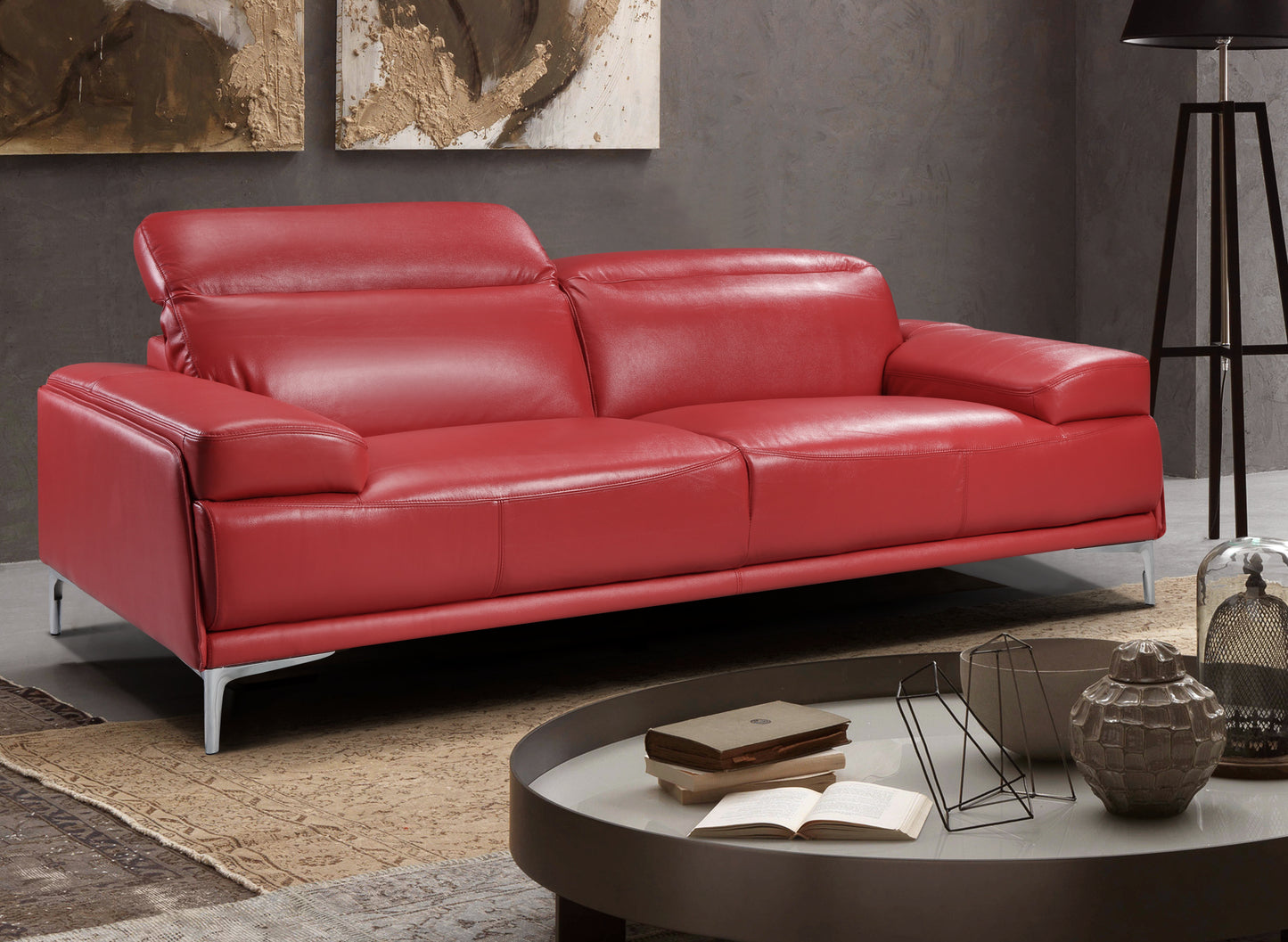 J&M Furniture Nicolo Sofa in Red