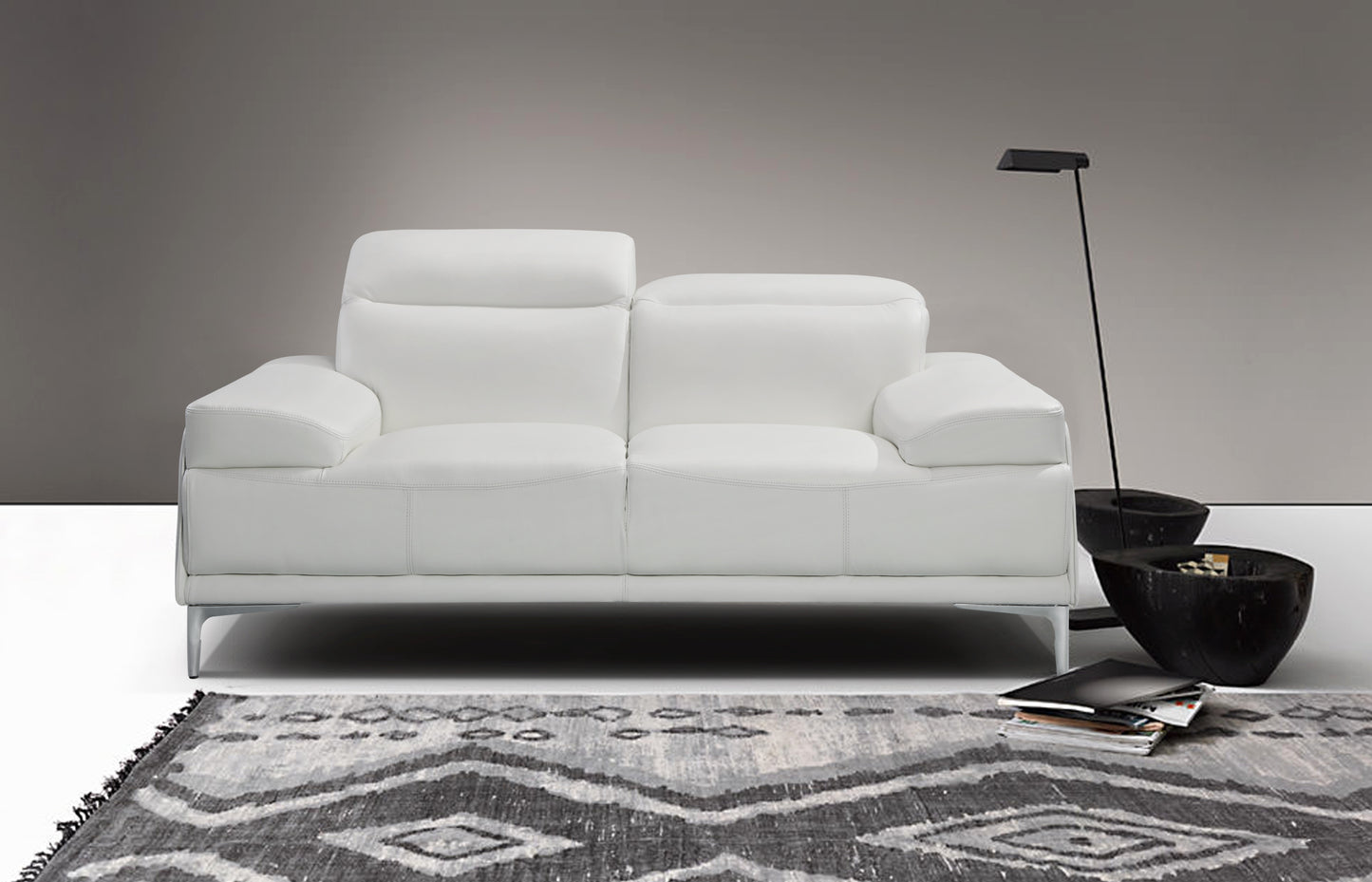 J&M Furniture Nicolo Love Seat in White