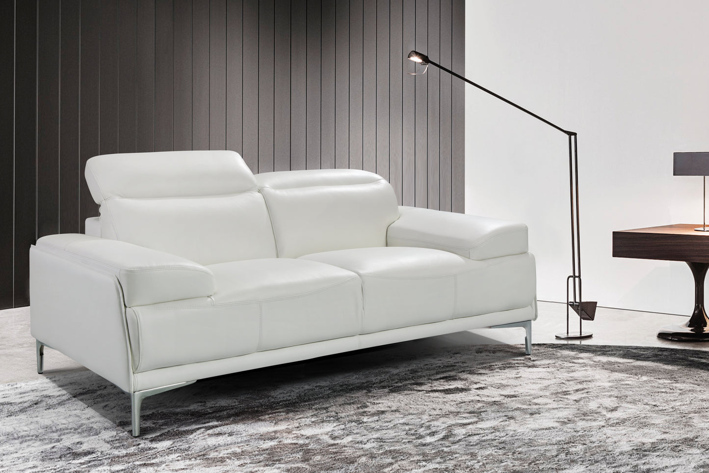 J&M Furniture Nicolo Love Seat in White