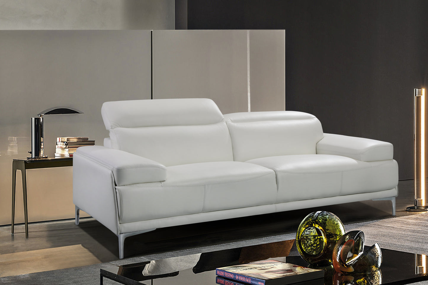 J&M Furniture Nicolo Sofa in White