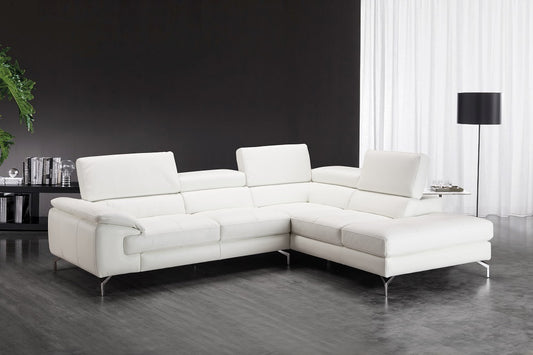 J&M Furniture Nila Premium Leather Sectional In Right Facing Chaise