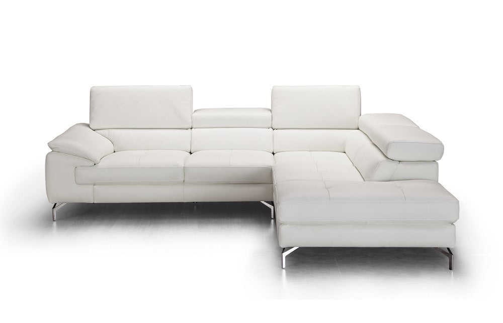 J&M Furniture Nila Premium Leather Sectional In Right Facing Chaise