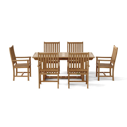 Anderson Teak Bahama Wilshire Armchair 7-Pieces Extension Dining Set