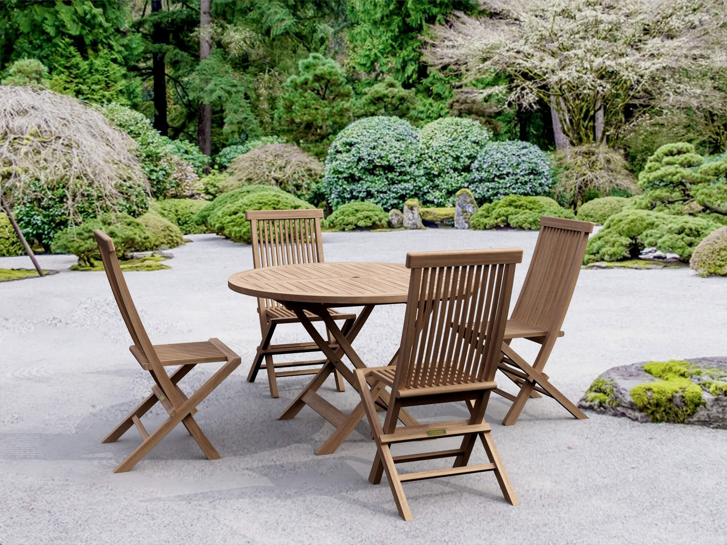 Anderson Teak Classic Bahama 5-Pieces Folding Dining Set