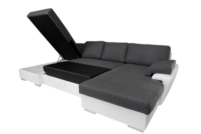 Maxima House Sectional TOKIO Maxi with FULL XL Sleeper and bedding storage