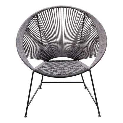 Pablo 2-Pack Accent Chairs in Black/Grey Rope w/ Black Metal Frame by Diamond Sofa