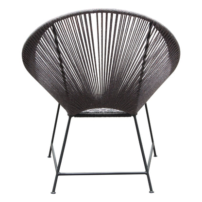 Pablo 2-Pack Accent Chairs in Black/Grey Rope w/ Black Metal Frame by Diamond Sofa