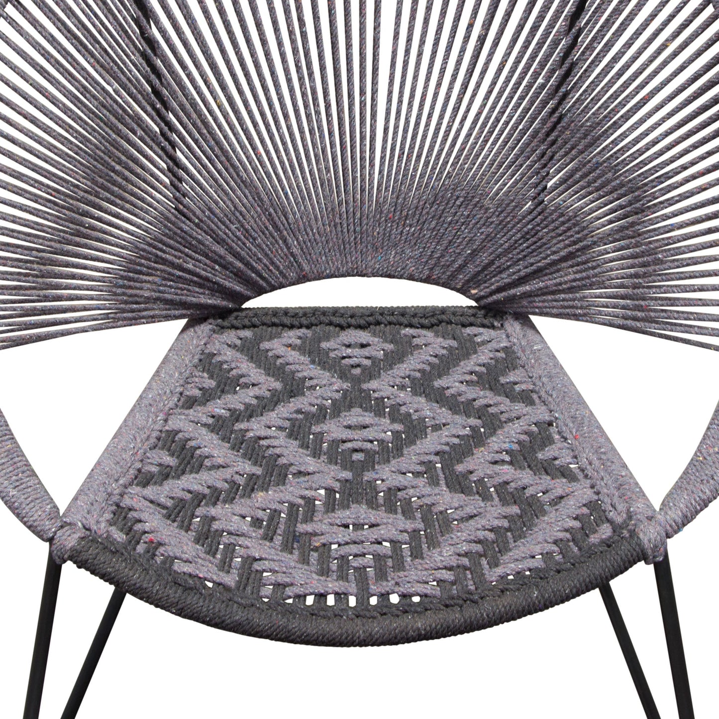 Pablo 2-Pack Accent Chairs in Black/Grey Rope w/ Black Metal Frame by Diamond Sofa