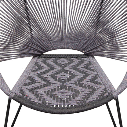 Pablo 2-Pack Accent Chairs in Black/Grey Rope w/ Black Metal Frame by Diamond Sofa
