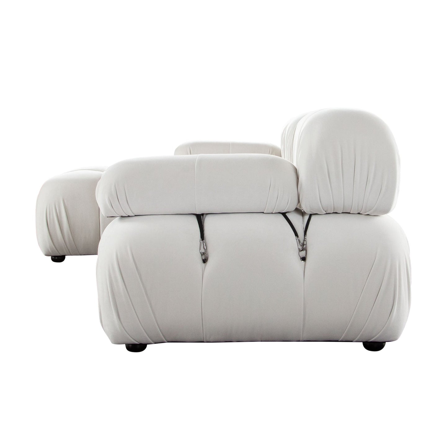 Paloma 4PC Modular 111 Inch Reversible Chaise Sectional in Light Cream Velvet by Diamond Sofa