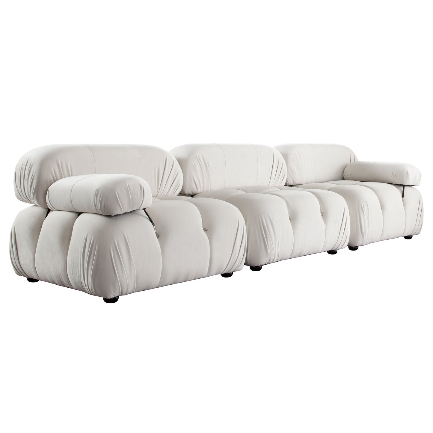 Paloma 3PC Modular 111 Inch Sofa in Light Cream Velvet by Diamond Sofa