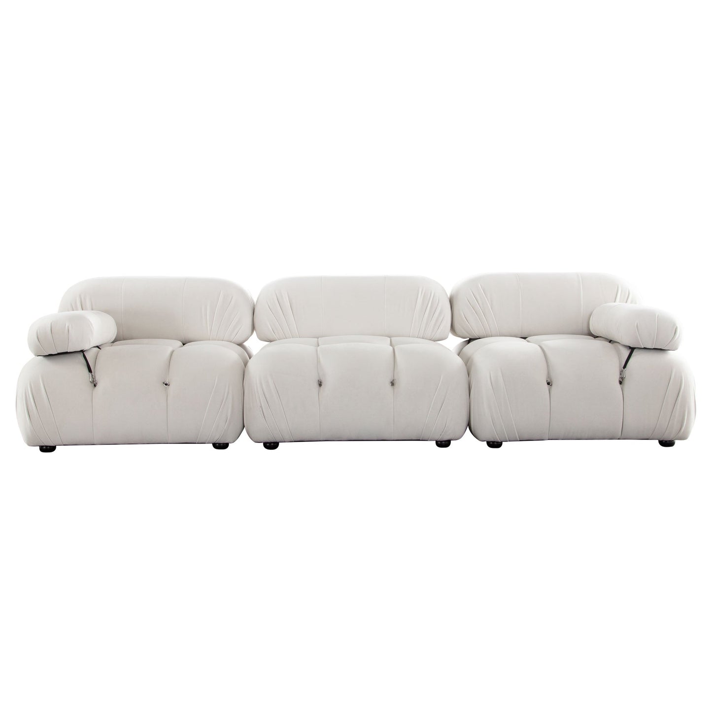 Paloma 3PC Modular 111 Inch Sofa in Light Cream Velvet by Diamond Sofa