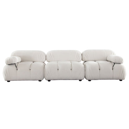 Paloma 3PC Modular 111 Inch Sofa in Light Cream Velvet by Diamond Sofa
