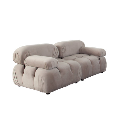 Paloma 2PC Modular 74 Inch Sofa in Mink Tan Velvet by Diamond Sofa