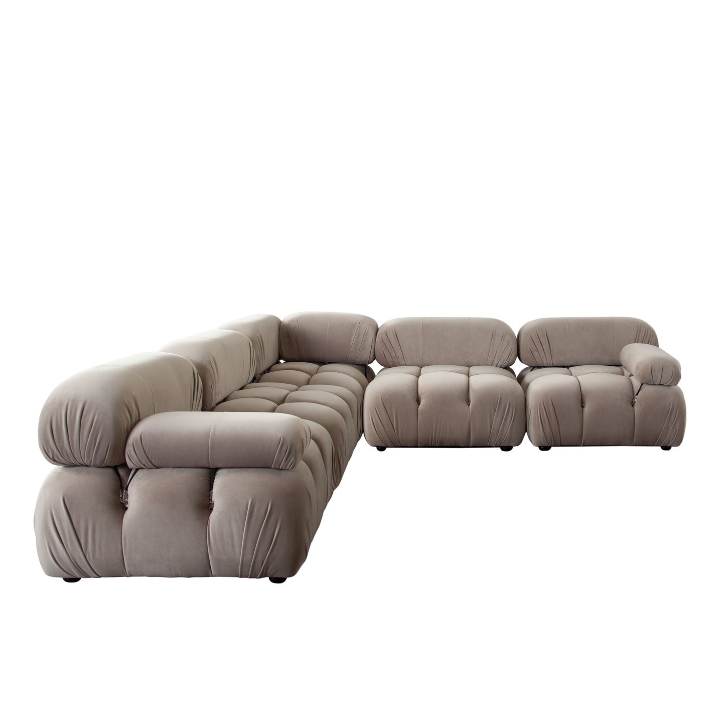 Paloma 5PC Modular 111 Inch Corner Sectional in Mink Tan Velvet by Diamond Sofa