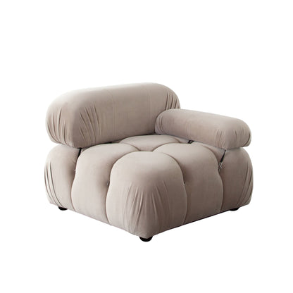 Paloma 5PC Modular 111 Inch Corner Sectional in Mink Tan Velvet by Diamond Sofa