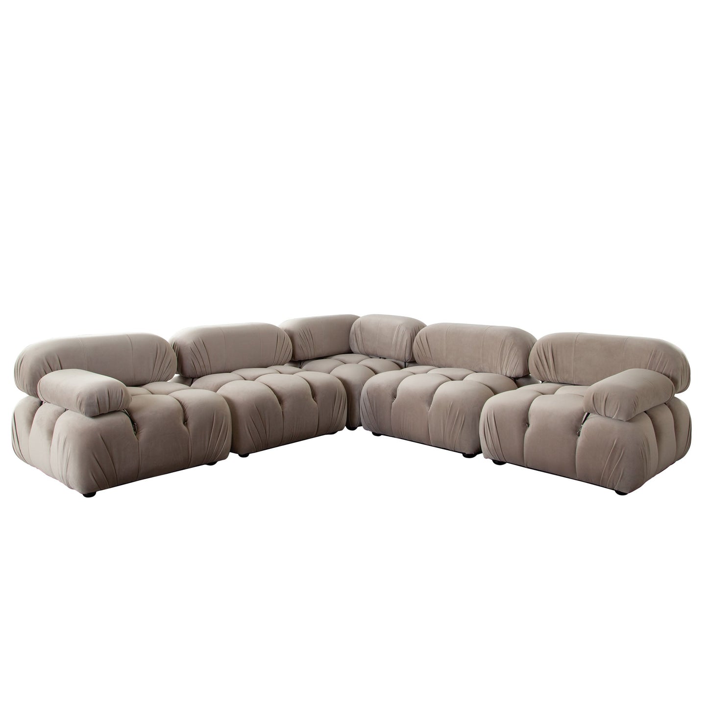 Paloma 5PC Modular 111 Inch Corner Sectional in Mink Tan Velvet by Diamond Sofa