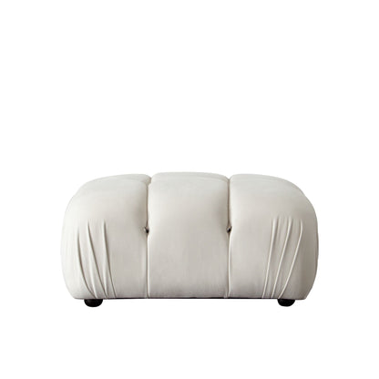 Paloma Rectangle Ottoman in Light Cream Velvet by Diamond Sofa