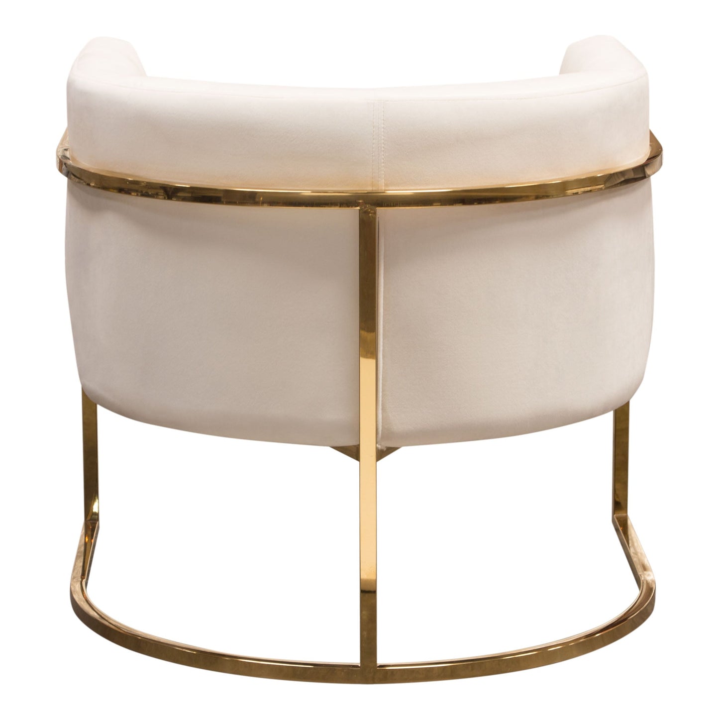 Pandora Accent Chair in Cream Velvet with Polished Gold Stainless Steel Frame by Diamond Sofa
